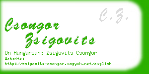 csongor zsigovits business card
